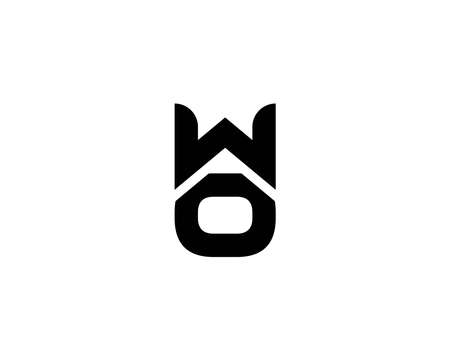 WO OW logo design vector templateのイラスト素材