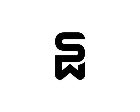 WS SW logo design vector templateのイラスト素材