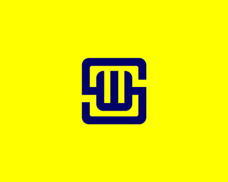 WS SW logo design vector templateのイラスト素材