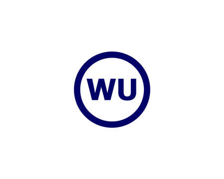 WU UW logo design vector templateのイラスト素材