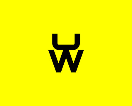 WU UW logo design vector templateのイラスト素材