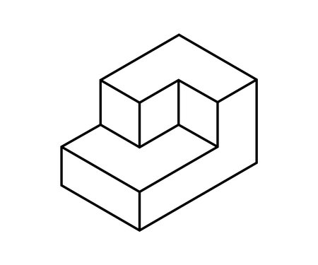 Isometric cube design, construction work repair reconstruction industry build and project theme Vector illustrationのイラスト素材