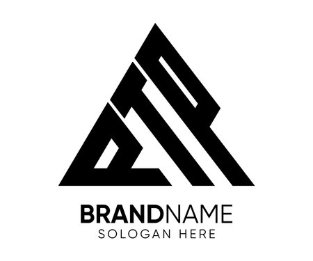 Initial Letter PTP  Design. Minimalist Triangular Shape Vector Illustrationのイラスト素材