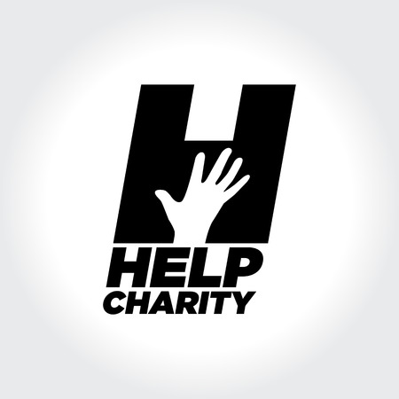 Helping People. Charity and Fundraising illustration Conceptのイラスト素材