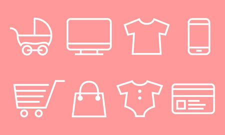 shopping web icons setのイラスト素材