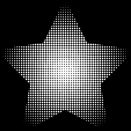 Dots half tone pattern background inside star shape.のイラスト素材