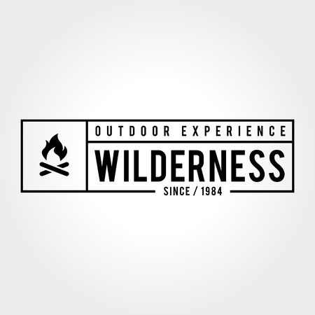 Outdoor Wilderness, Mountain Adventure Retro Emblemのイラスト素材