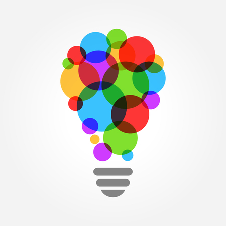 Light bulb colorful concept, Creative idea vector design illustrationのイラスト素材