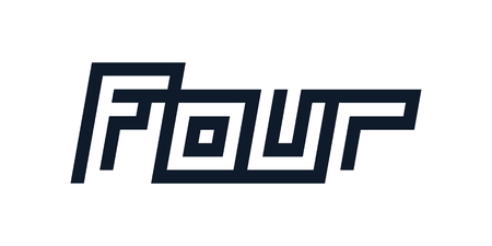 custom modern number four symbolのイラスト素材