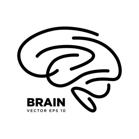 Brain Logo silhouette design vector template eps 10, Think idea conceptのイラスト素材