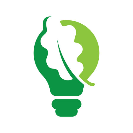 Leaf inside Light Bulb ideas Concept vector eps 10 in white backgroundのイラスト素材