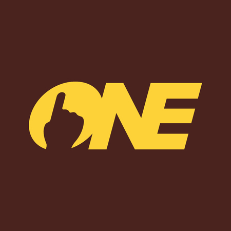 Number One negative space Symbol conceptのイラスト素材