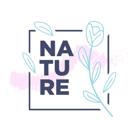 Nature Botanical illustration simple designのイラスト素材