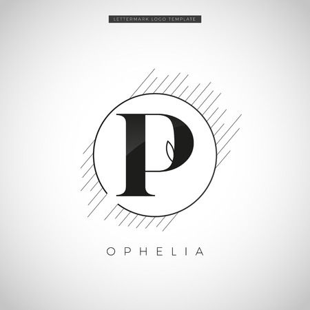 Simple Initial Letter Type P Business Name Logo Templateのイラスト素材