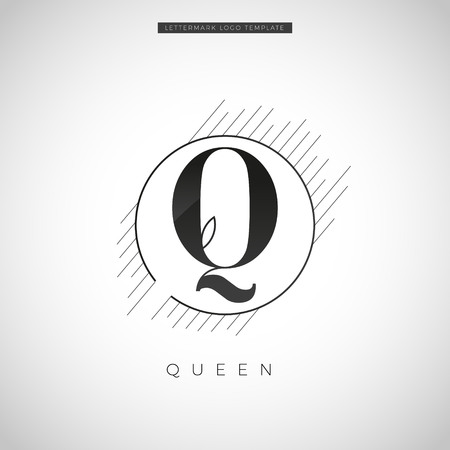 Simple Initial Letter Type Q Business Name Logo Templateのイラスト素材