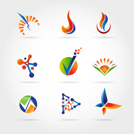 Abstract Colorful Logo Set Sign Symbol Iconのイラスト素材