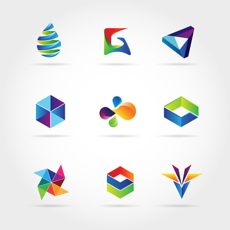Abstract Colorful Business Logo Set Sign Symbol Iconのイラスト素材