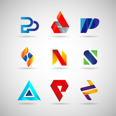 Colorful Logo Set Collection Template Sign Symbol Iconのイラスト素材