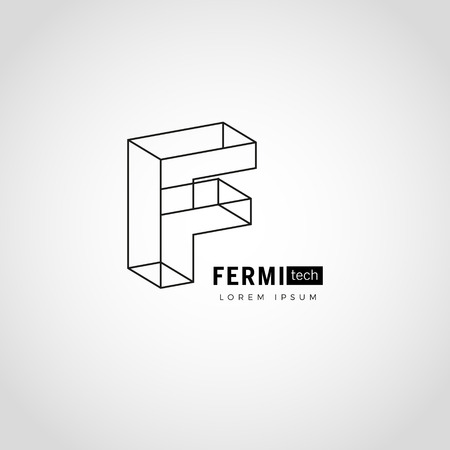 Line Art Lettering Logo Type F Sign Symbol Iconのイラスト素材