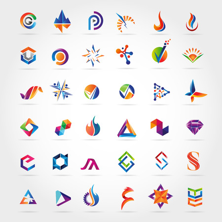 Abstract Colorful Logo Design Collectionのイラスト素材