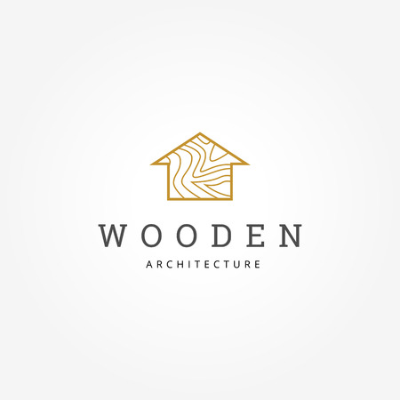 Wooden House Architecture Logo Sign Symbol Iconのイラスト素材