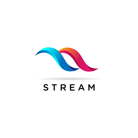 Abstract Dynamic Stream Logo Sign Symbol Iconのイラスト素材