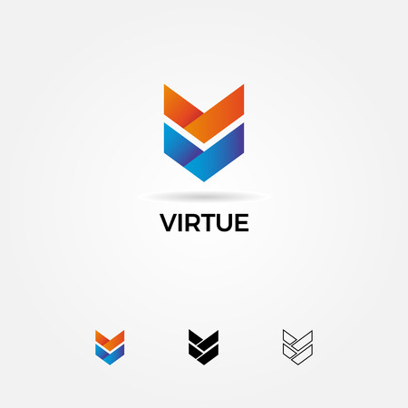 Abstract Letter Type V Shape Logo Sign Symbol Icon Setのイラスト素材