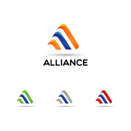 Abstract Colorful Triangle Company Logo With Color Setのイラスト素材