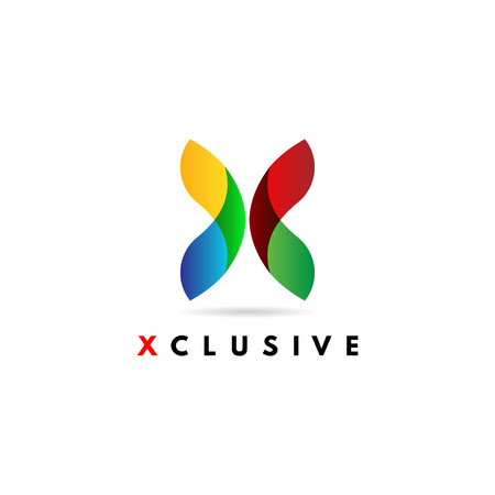Abstract Colorful Dynamic X Logo Sign Symbol Iconのイラスト素材