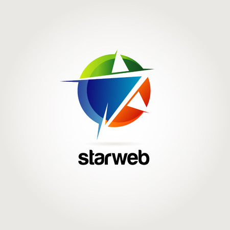 Abstract Colorful Star Logo Iconのイラスト素材