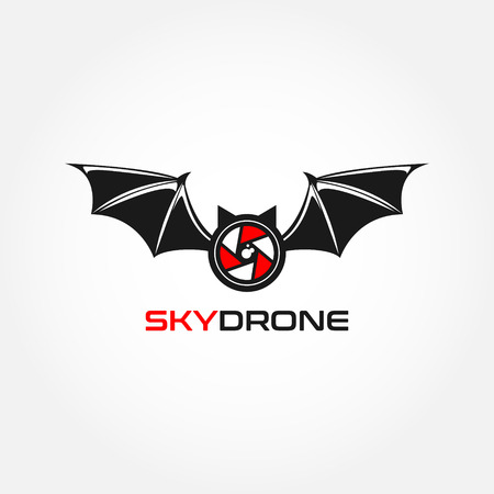 Bat Sky Drone Logo Design Symbolのイラスト素材