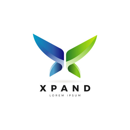Letter X Expanded Logo Designのイラスト素材