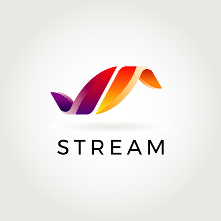 Stream Abstract Logo Symbol Iconのイラスト素材
