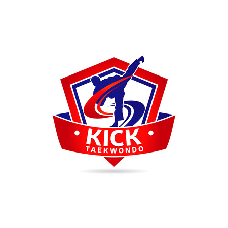 Kick Taekwondo Logo Design Symbolのイラスト素材