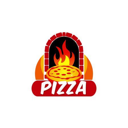 Pizza Hot Logo Design Symbolのイラスト素材