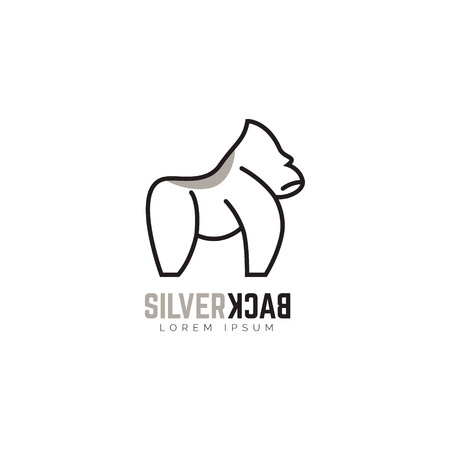 Silverback Gorilla Logo Symbol Iconのイラスト素材