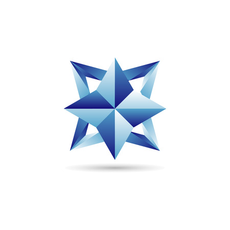 Shiny Blue Star Logo Symbol Iconのイラスト素材