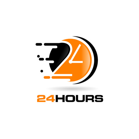 24 Hours Logo Design Symbol Iconのイラスト素材