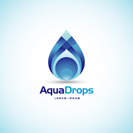 Abstract Aqua Drops Logo Sign Symbol Iconのイラスト素材