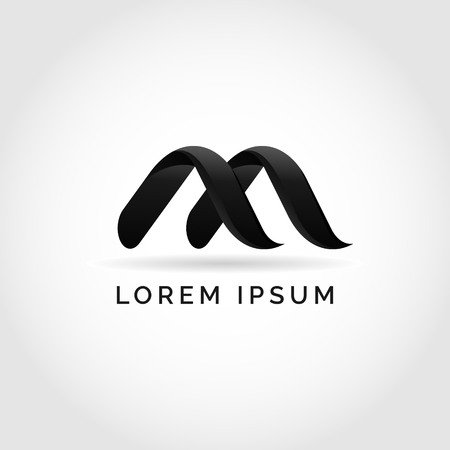 Black M Logo Symbol Iconのイラスト素材