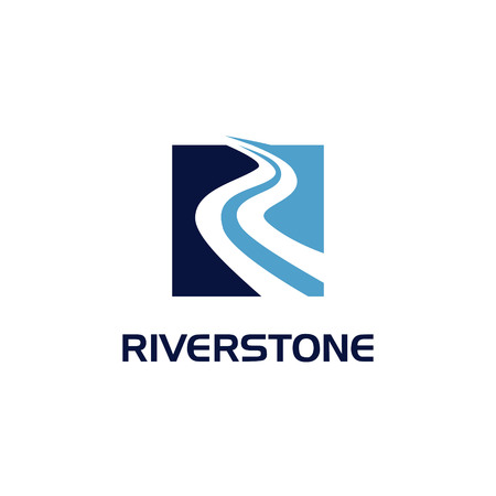 Riverstone Blue Flat Logo Sign Symbol Iconのイラスト素材
