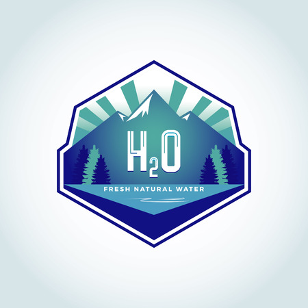 H2O Natural Water Logo Templateのイラスト素材