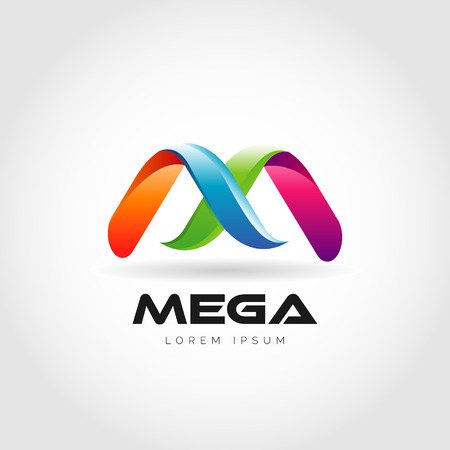 Letter M Mega Colorful Logo Designのイラスト素材