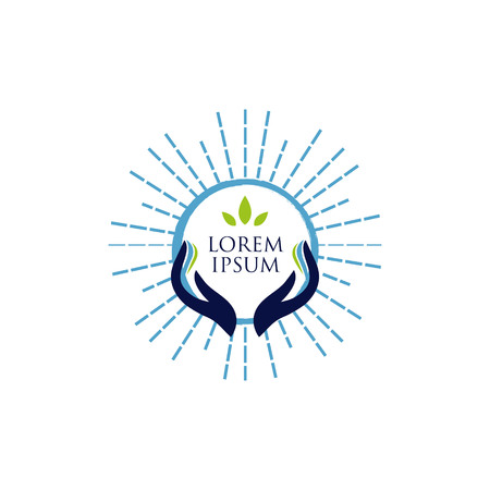 Open Hand With Halo Logo Designのイラスト素材