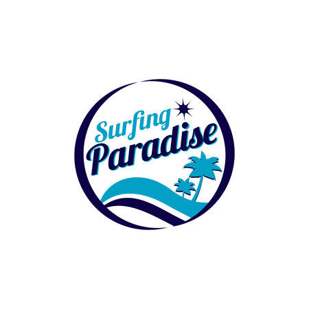 Surfing Paradise Logo Sign Symbol Iconのイラスト素材