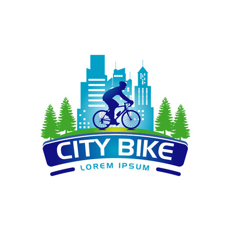 City Bike Logo Banner Sign Symbol Iconのイラスト素材