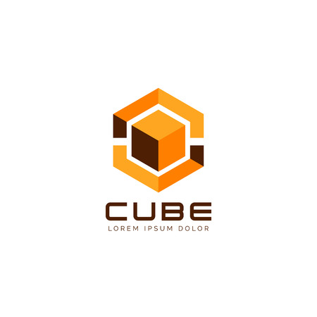 Yellow Cube Logo Sign Symbol Iconのイラスト素材