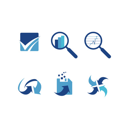 Blue Magnifying Logo Symbol Icon Technologyのイラスト素材