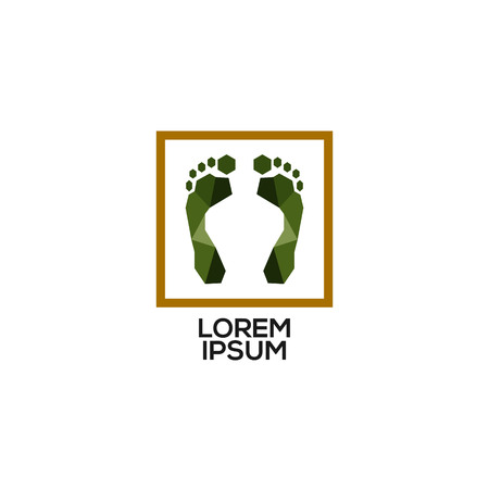 Abstract Geometry Foot Print Jungle Logo Sign Symbol Iconのイラスト素材