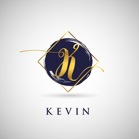 Simple Elegance Initial Letter K Gold Logo Type Sign Symbol Iconのイラスト素材